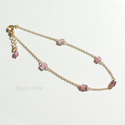 K18 18金 ピンクトルマリン ブレスレット アンクレット（K18 18金  