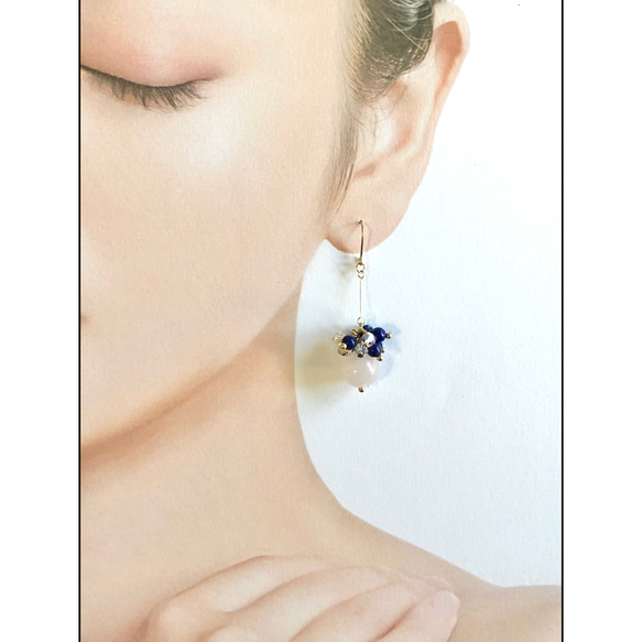 Rose Quora Pis Lazuli 耳環 + 戒指 第6張的照片