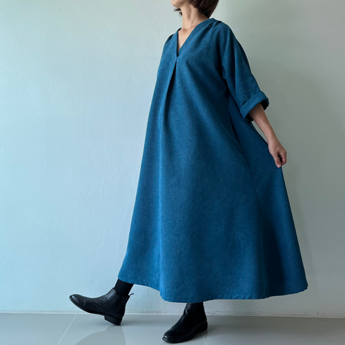SLOBE IENA POCOPOCO フレア ワンピース ブルー 新品未使用 POCOPOCOフレアワンピース（ワンピース）｜SLOBE IENA（スローブ