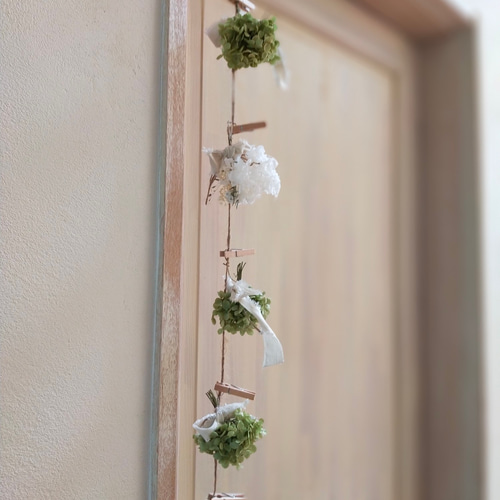 ドライフラワー スワッグ ガーランド 紫陽花 アナベル シンプル ナチュラル Amazon | ドライフラワー スワッグ ガーランド アナベル グリーン