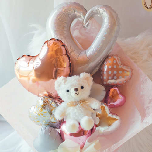 バルーンブーケ ♡ベアー♡ローズピンク♡ お誕生日 発表会 卒業 バルーンブーケ ♡ベアー♡ローズピンク♡ お誕生日 発表会 卒業