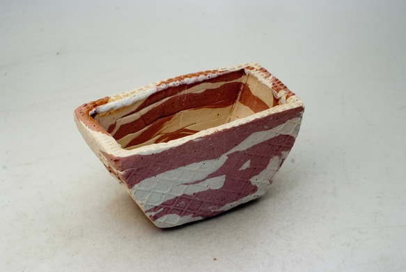 陶器製　#植木鉢  HMc-ミカゲピンク&ホワイト 4924 1枚目の画像