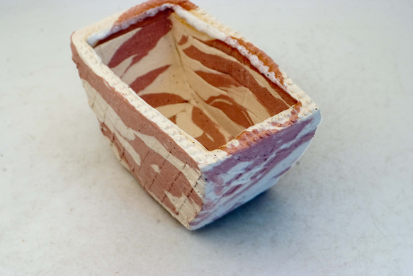 陶器製　#植木鉢  HMc-ミカゲピンク&ホワイト 4924 2枚目の画像