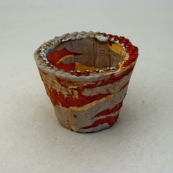 陶器製（２号ポット相当）　#植木鉢　 AASc-ミカゲ-ブラウン＆グレー＆イエロー 4934 1枚目の画像