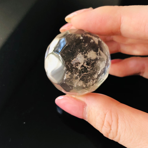 水晶丸玉のミラーボールカット 天然石 虹色の星 通販 14646968｜Creema