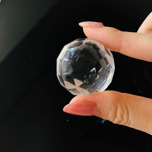 水晶丸玉のミラーボールカット 天然石 虹色の星 通販 14646968｜Creema