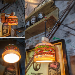 ハンバーガー 直着け シーリングライト/ アメリカンダイナー ペンダントランプ/ バーガーズカフェ 提灯ライト/ 2枚目の画像
