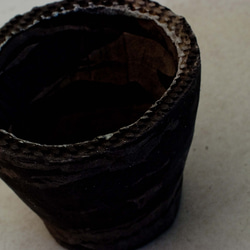 陶器製（3号ポット相当）植木鉢ミカゲ SMMc-ブラック＆グレー 4947 2枚目の画像