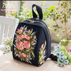 手刺繍 お花 ローズ リュックサック リュック・バックパック