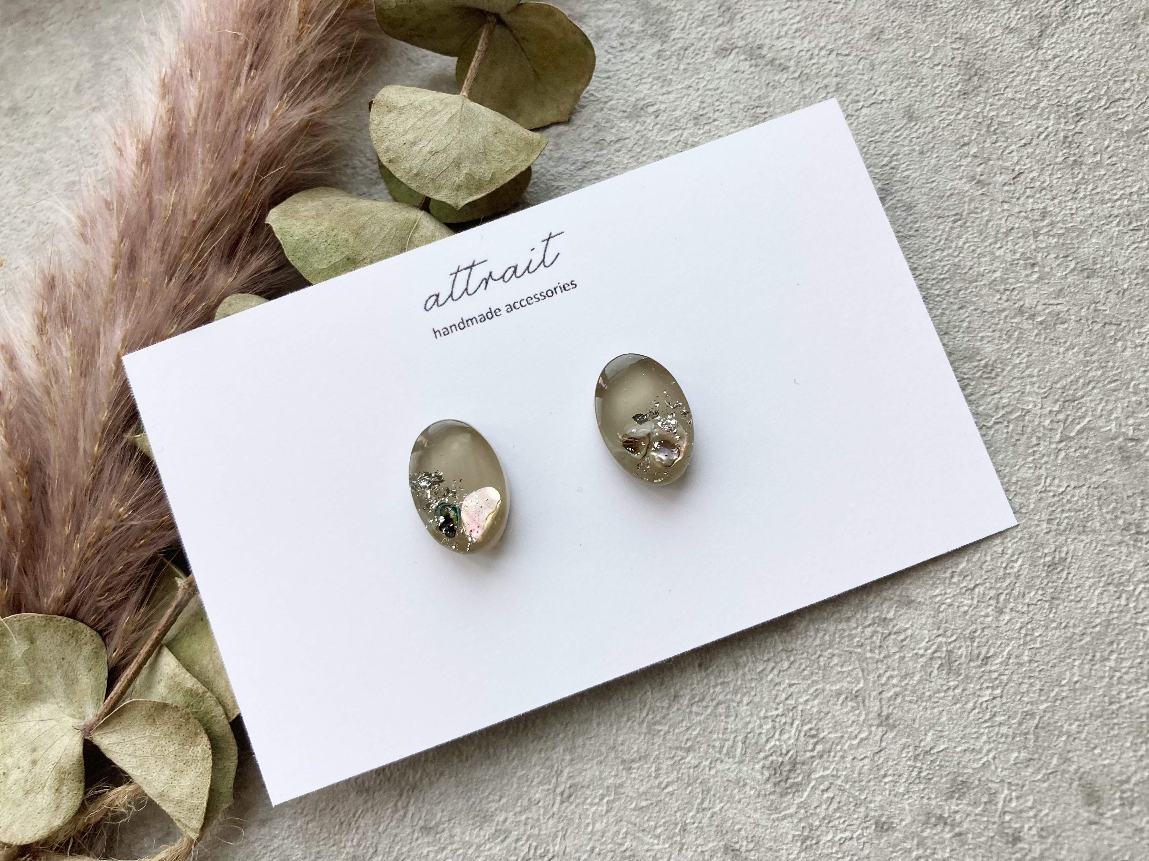 レジン　シェル　ピアス　ハンドメイド　イヤリング変更可 NO.350 ハンドメイド ピアス イヤリング レジン シェル 大ぶり