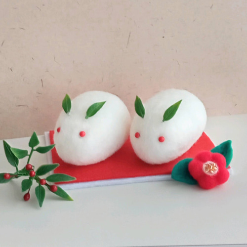 日本未入荷 羊毛フェルト雪うさぎ(受注制作) 羊毛フェルト ninjin 通販 財布・ケース・小物入れ