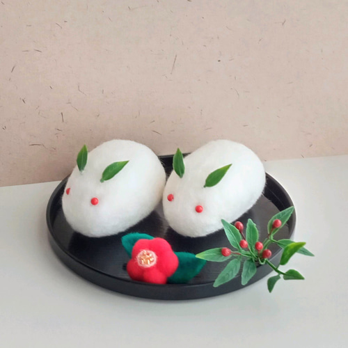 羊毛フェルト雪うさぎ(受注制作) 羊毛フェルト ninjin 通販