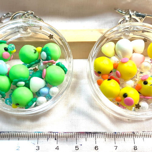 専用♡じゃらじゃらキーホルダー　スポンジひよこ じゃらじゃらスプーンキーホルダー ひよこちゃんぴんくきいろ①