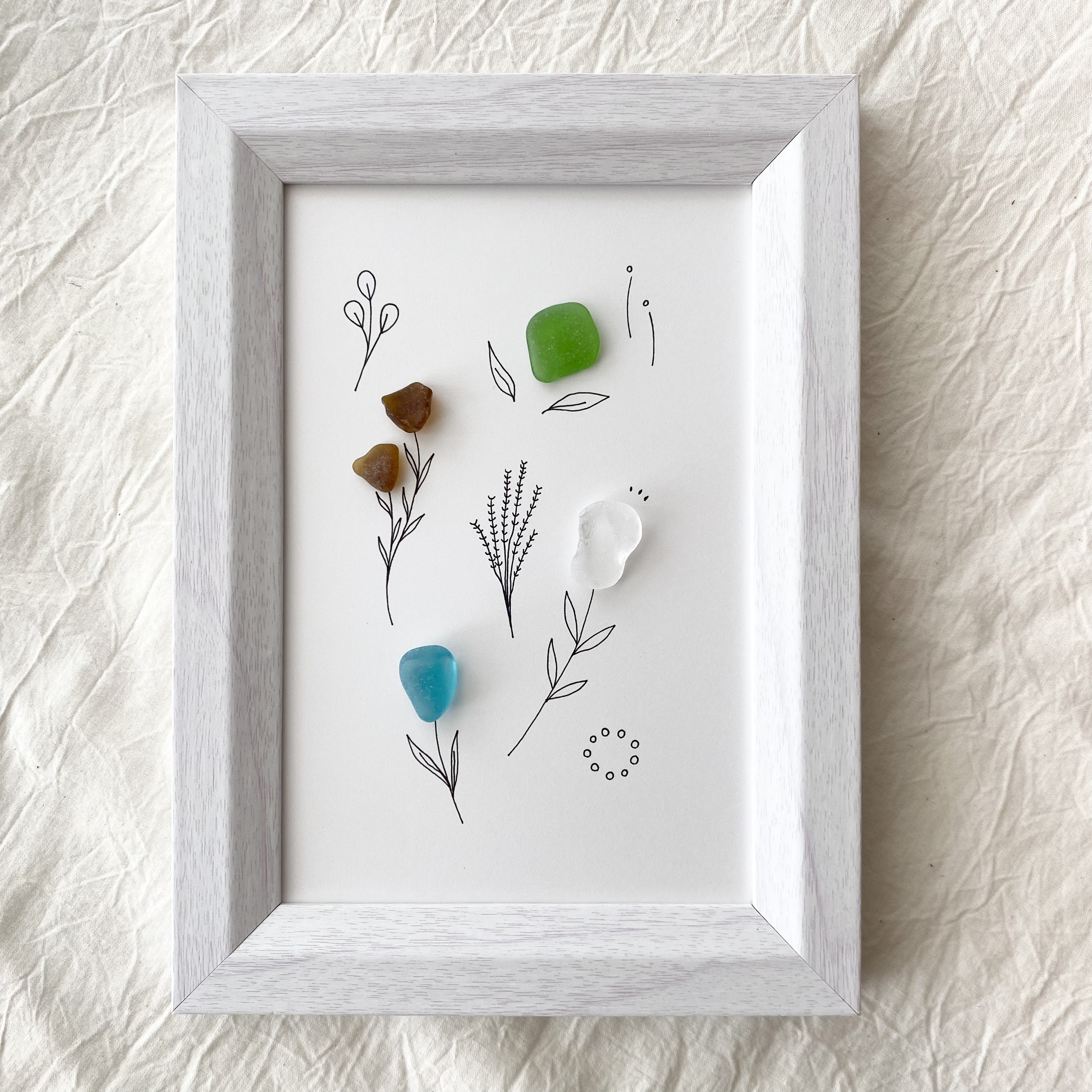 シーグラスアート no.49 送料無料 アート おしゃれ プレゼント