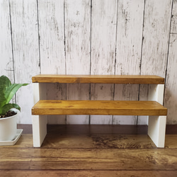 新生活を彩る古材風/木製/プランタースタンド/フラワースタンド大型 棚