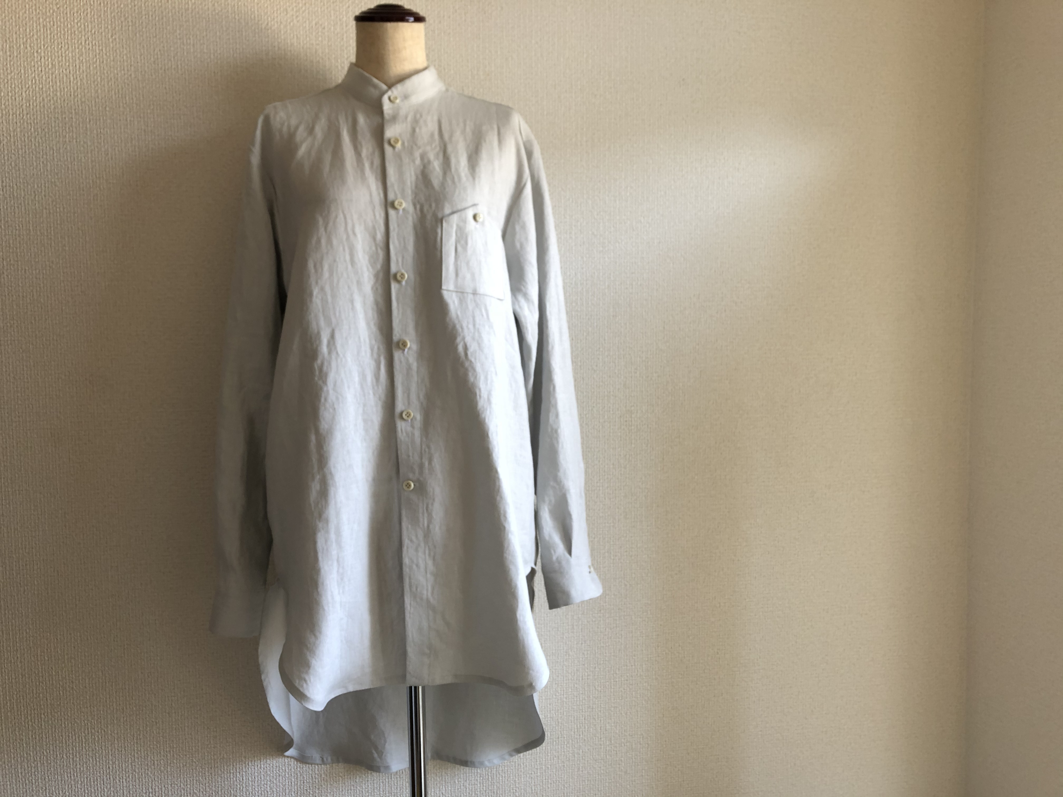 40s フランスヴィンテージ　リネングランパシャツ