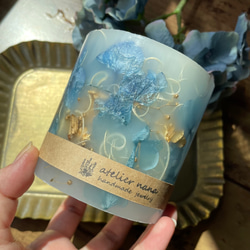 (選べる香り80種類以上）ボタニカルキャンドル　-Shiny blue- 3枚目の画像