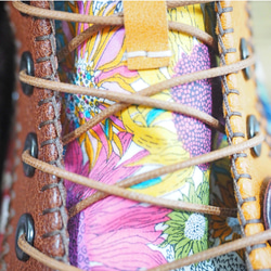 【23.5ｃｍ】リバ＆モリスの牛革パッチワーク靴 HI 茶ソール 14枚目の画像
