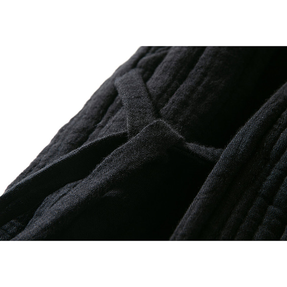 ロング中綿コート　中綿ジャケット　柔らかくて暖かい　縦キルティング　綿　ブラック　＃L088BL 7枚目の画像