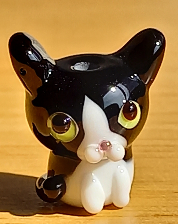 新型です(ω) とんぼ玉の黒白猫 C 1枚目の画像