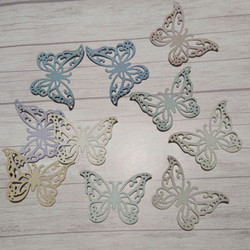 ニュアンスカラー 蝶々 10色 ダイカット クラフトパンチ コラージュ 素材 4枚目の画像