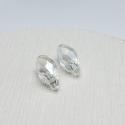 ＊20粒＊ ガラスビーズ ティアドロップ 横穴 13x6mm ブリオレット クレオ  クリアAB bz038 2枚目の画像