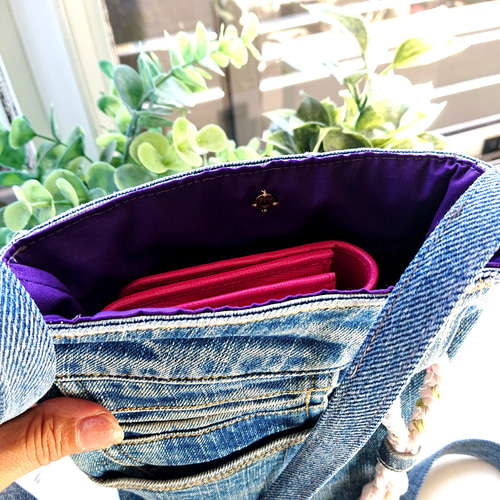 148☆デニムリメイク ショルダーバック ジーパン ジーンズ 古着 送料