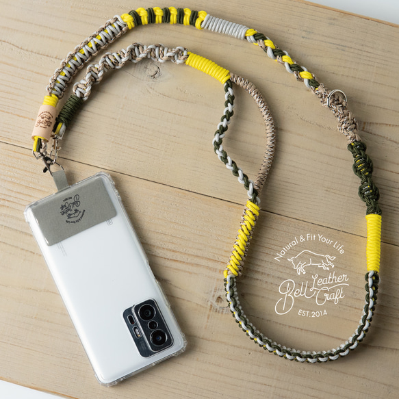 パラコード・スマホショルダーストラップ パラコードをしっかりと編み込んだスマホショルダー カメラ