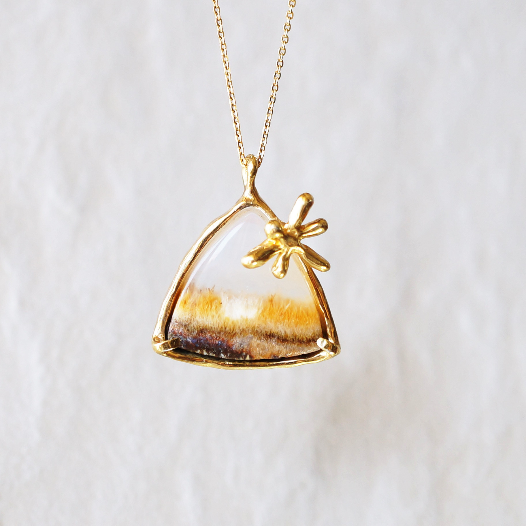 【一点もの 身に着けるアート 】 風景のようなアゲートネックレス