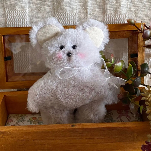 ハンドメイドぬいぐるみ 薄紫のクマちゃん ☆アードドル