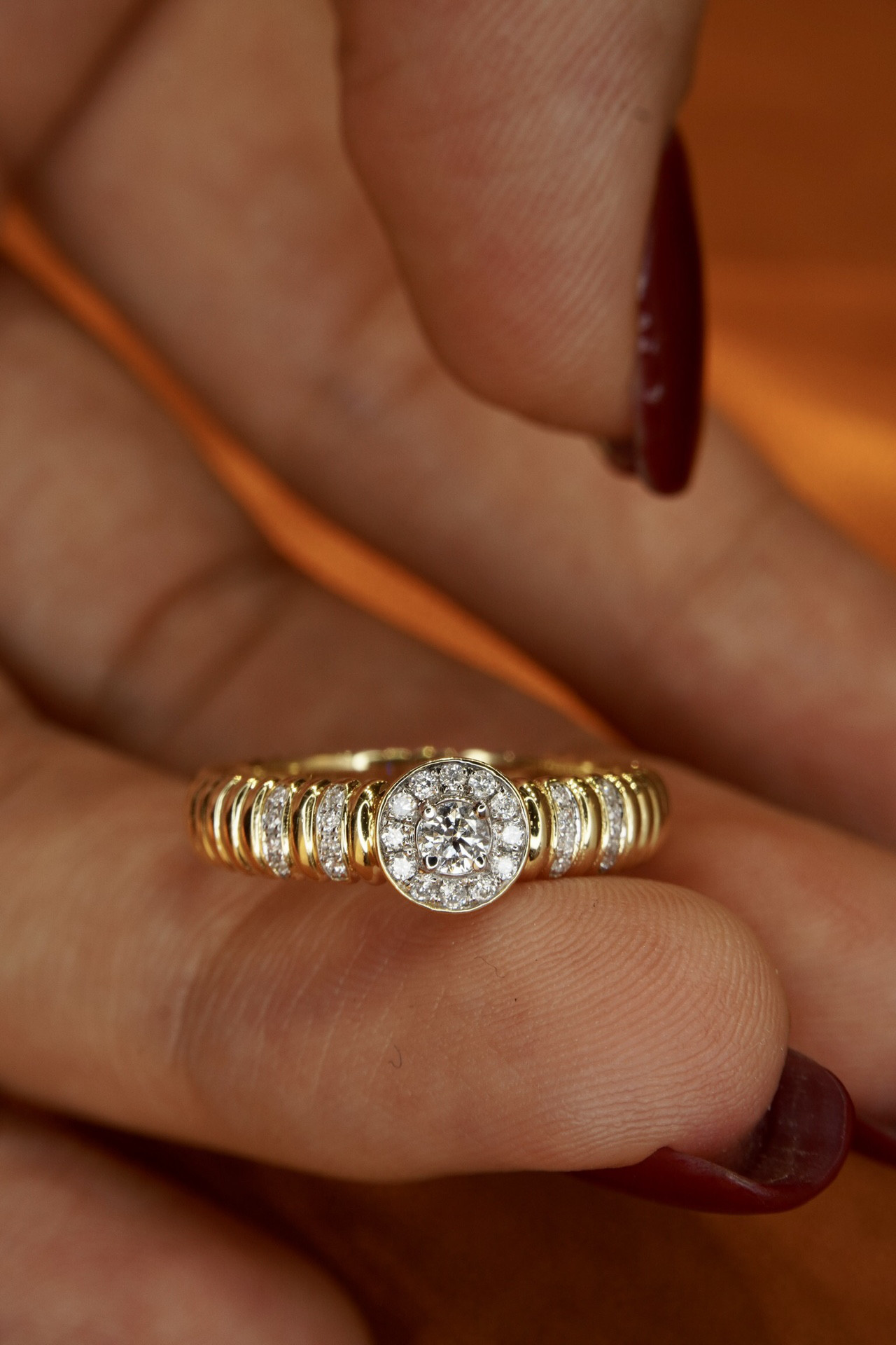 天然ダイヤモンド付きリング0.21ct k18 指輪・リング パール大好き