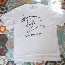 　LIVE LIKE A CAT T shirt　猫Tシャツ 5枚目の画像