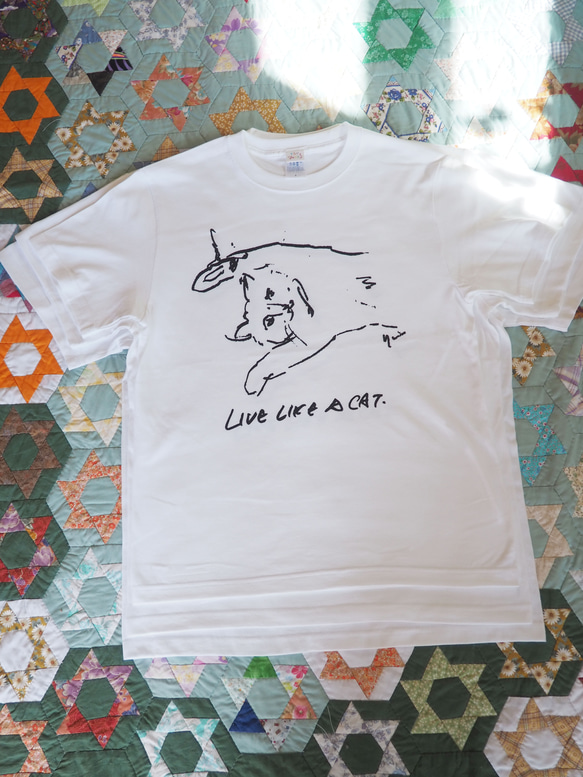 　LIVE LIKE A CAT T shirt　猫Tシャツ 5枚目の画像