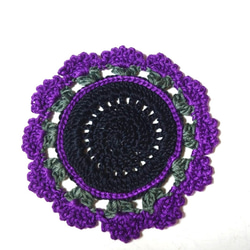 ギザギザお花コースター ハロウィンカラー かぎ編み ハンドメイド 4枚目の画像