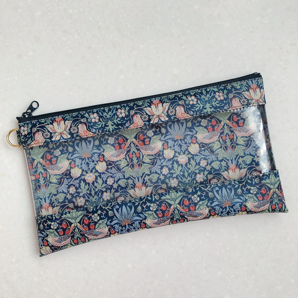 リバティ ラミネート 中身が見えるペンケース シンクオブミー