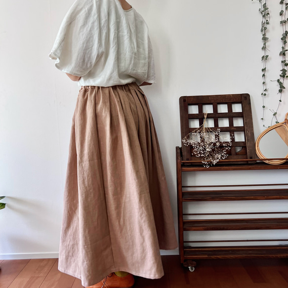 『アンティークリネン』タックギャザースカート 4枚目の画像