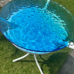 モロッコ　サイドテーブル　青 BELL SIDE TABLE/BRASS/MONTANA BLUE｜サイドテーブル | THE