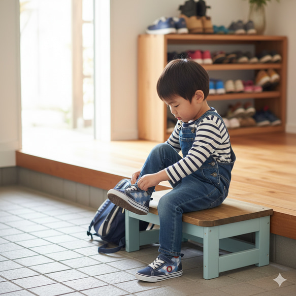 玄関の段差解消！玄関で小さな子供を優しくアシスト【ピスタチオ
