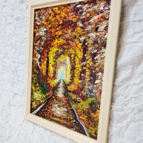 油絵 絵画 【紅葉のトンネル】 絵画 HR 通販 14650507｜Creema(クリーマ)