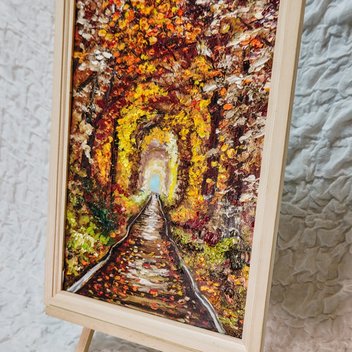 油絵 絵画 【紅葉のトンネル】 絵画 HR 通販 14650507｜Creema