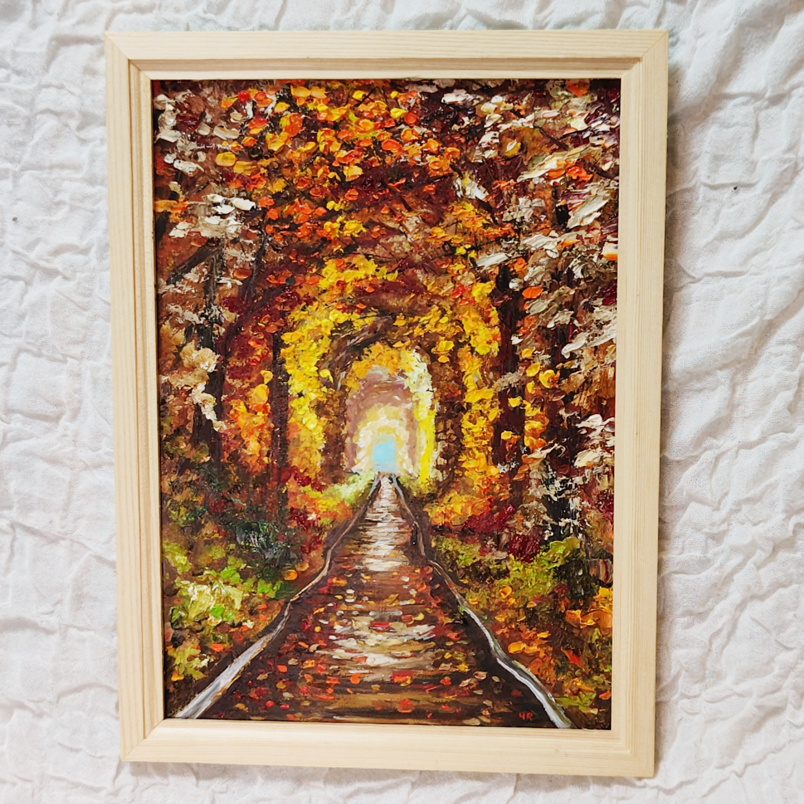 インテリア　絵　油絵　uF3-061513　風景（紅葉） 絵画