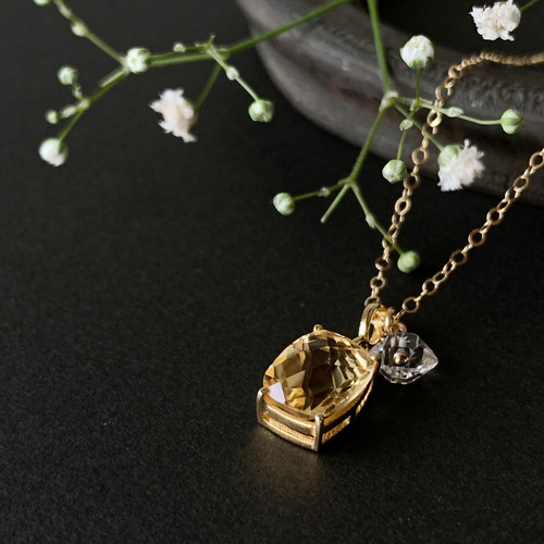 オーダーメイド本水晶葡萄形ペンダント(トップ&ロングネックレス) 未使用