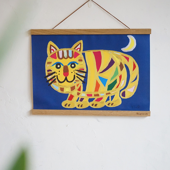 【Tapirok】ポスター「トラ猫くんのお月見散歩」 1枚目の画像