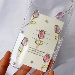 two color チューリップのスマホケース 　全機種対応　iPhoneケース 花柄 韓国　おしゃれ　かわいい　 11枚目の画像