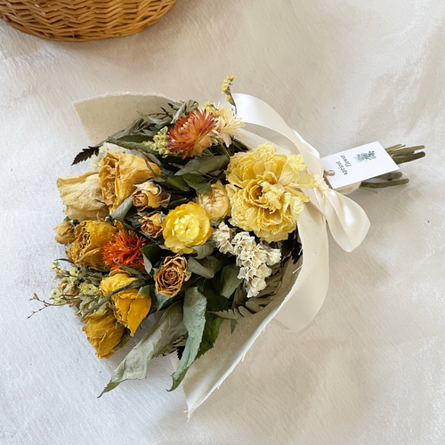 ♪送料込み♪ドライフラワー♪黄色バラのスワッグ♪no.1 スワッグ  