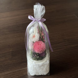「仏花」パープルポンポン菊のプリザーブドフラワーのガラスドーム＜受注制作＞お供え花 9枚目の画像