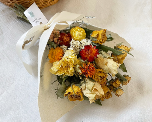 ♪送料込み♪ドライフラワー♪黄色バラのスワッグ♪no.2 スワッグ
