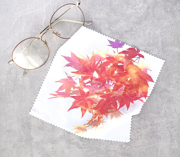 -紅葉- 花と草木のクリーニングクロス・メガネ拭き（15cm×15cm） 6枚目の画像