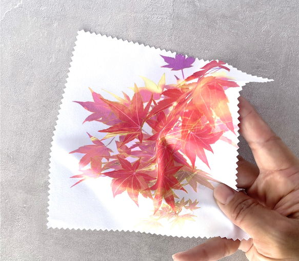 -紅葉- 花と草木のクリーニングクロス・メガネ拭き（15cm×15cm） 7枚目の画像