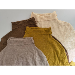 【7色】ハイネックセーター　柔らかくて薄い　ニットセーター　シンプルセーター　ウール混紡ベージュ＃L090BE 13枚目の画像